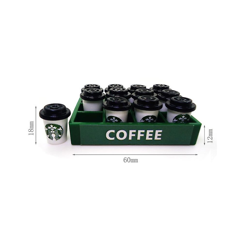 (Black Starbucks) 1: 12dollhouse Dollhouse Accessories Mini Simulation Food Toy Cola Box Milk Starbucks 12 Bottles