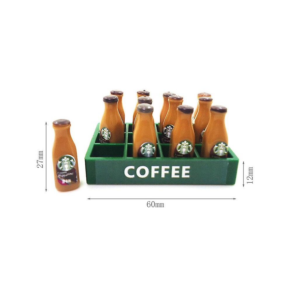 (Black Starbucks) 1: 12dollhouse Dollhouse Accessories Mini Simulation Food Toy Cola Box Milk Starbucks 12 Bottles thumbnail