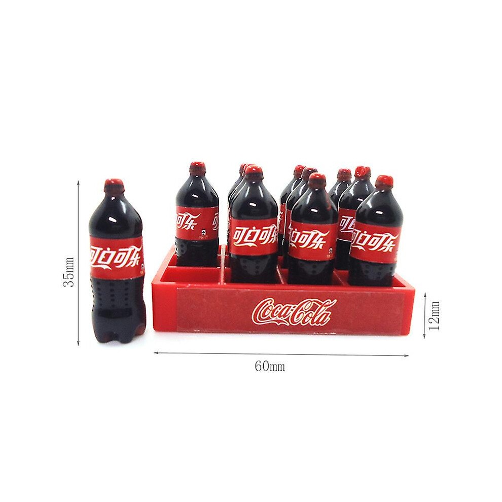 (Bottle Coca Cola) 1: 12dollhouse Dollhouse Accessories Mini Simulation Food Toy Cola Box Milk Starbucks 12 Bottles