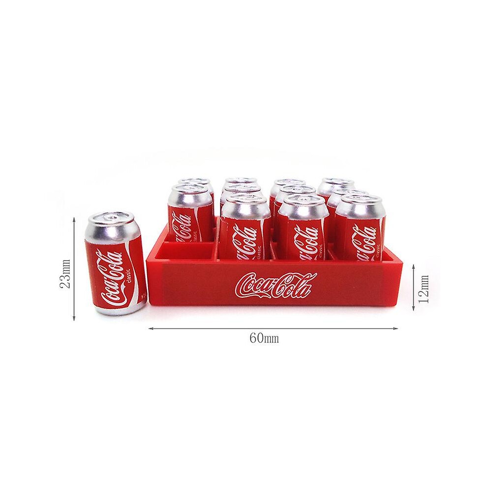 (Canned Coca Cola) 1: 12dollhouse Dollhouse Accessories Mini Simulation Food Toy Cola Box Milk Starbucks 12 Bottles