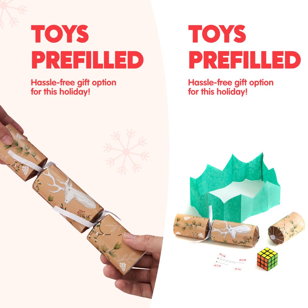 JOYIN 8 Pack Christmas Party Favor Non-Snap Party Table Favors with Reindeer Design Holiday Party Favor Supplies for Kids and Adults  Christmas Partie