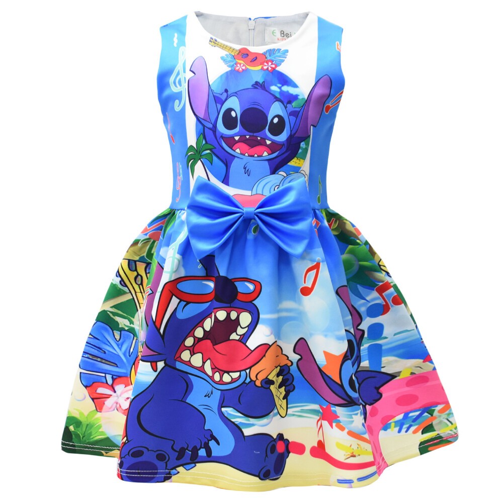 (9253 Models, 110 Yards) Cartoon Digital Print Children's Skirt Stilt Girls' Dress