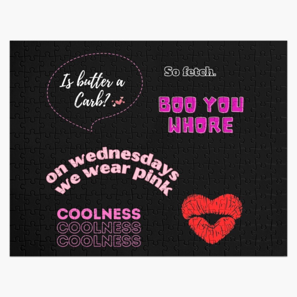 (Mean Girls Quotes- Mean Girls=4888) Jigsaw Puzzle Wooden 300-Piece for Adults Kids Seniors- Home Decor Family Activity Game Wall Art 38x26cm / 15x10i