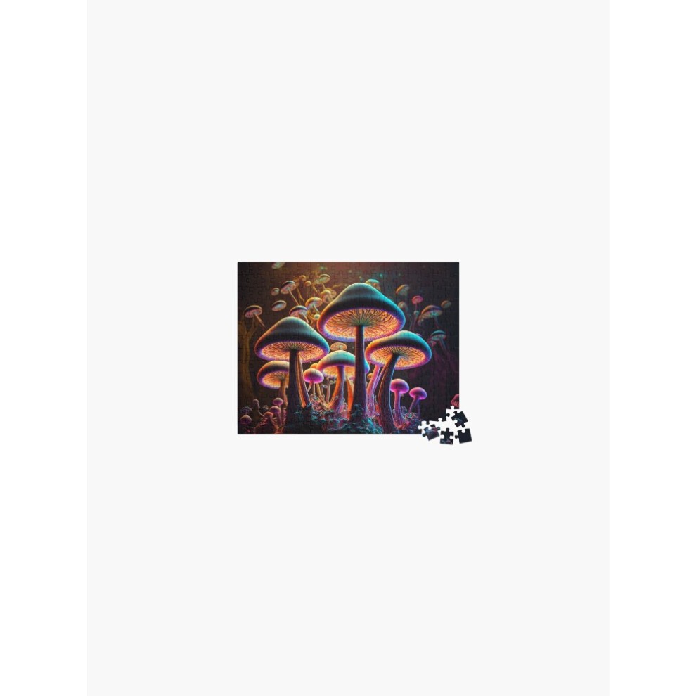 (Glowing Psychedelic Mushrooms=4875) Jigsaw Puzzle Wooden 300-Piece for Adults Kids Seniors- Home Decor Family Activity Game Wall Art 38x26cm / 15x10i thumbnail