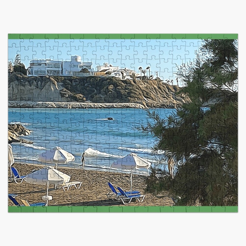 (Coral Beach Beach Peja Cyprus=5797) Jigsaw Puzzle Wooden 300-Piece for Adults Kids Seniors- Home Decor Family Activity Game Wall Art 38x26cm / 15x10i