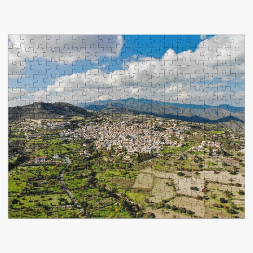 (Lefkara Village Cyprus=5796) Jigsaw Puzzle Wooden 300-Piece for Adults Kids Seniors- Home Decor Family Activity Game Wall Art 38x26cm / 15x10inch Bir