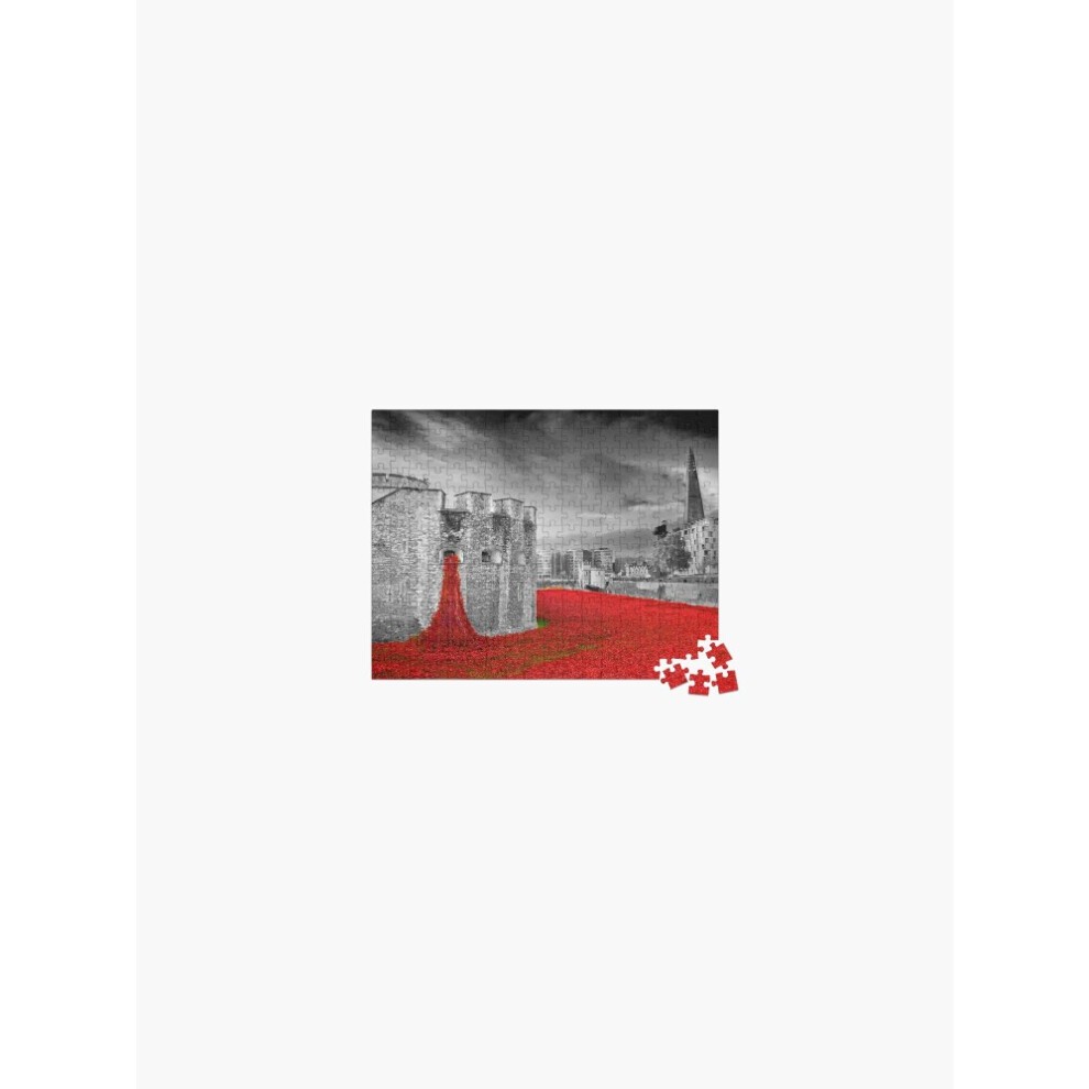 (Tower of London Red Poppies=5588) Jigsaw Puzzle Wooden 300-Piece for Adults Kids Seniors- Home Decor Family Activity Game Wall Art 38x26cm / 15x10inc thumbnail