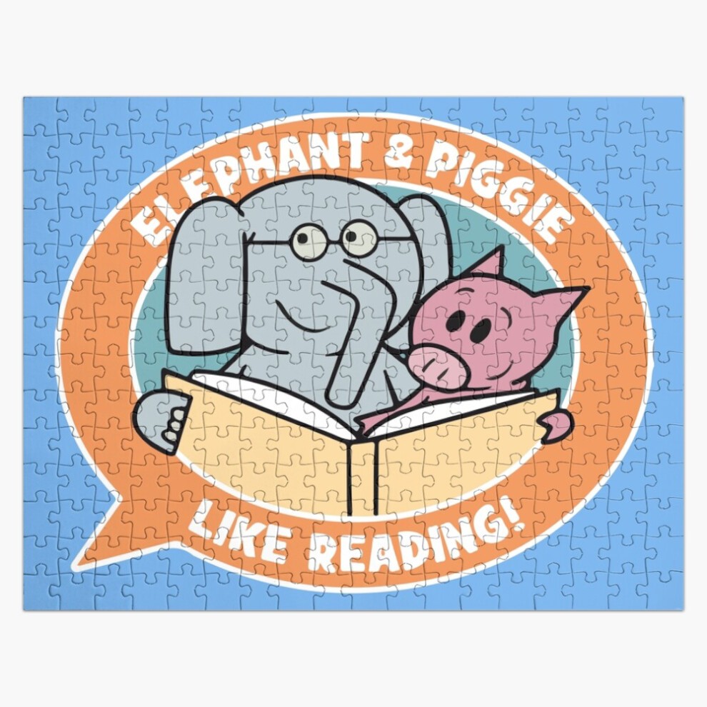 (the Elephant and Piggie=6317) Jigsaw Puzzle Wooden 300-Piece for Adults Kids Seniors- Home Decor Family Activity Game Wall Art 38x26cm / 15x10inch Bi
