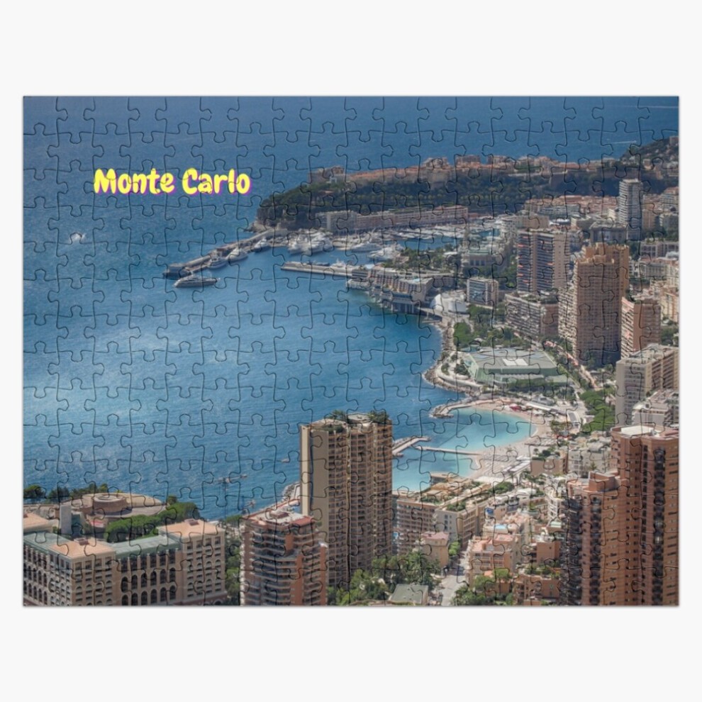 (Luxurious Monte Carlo Monaco Harbour View=6755) Jigsaw Puzzle Wooden 300-Piece for Adults Kids Seniors- Home Decor Family Activity Game Wall Art 38x2