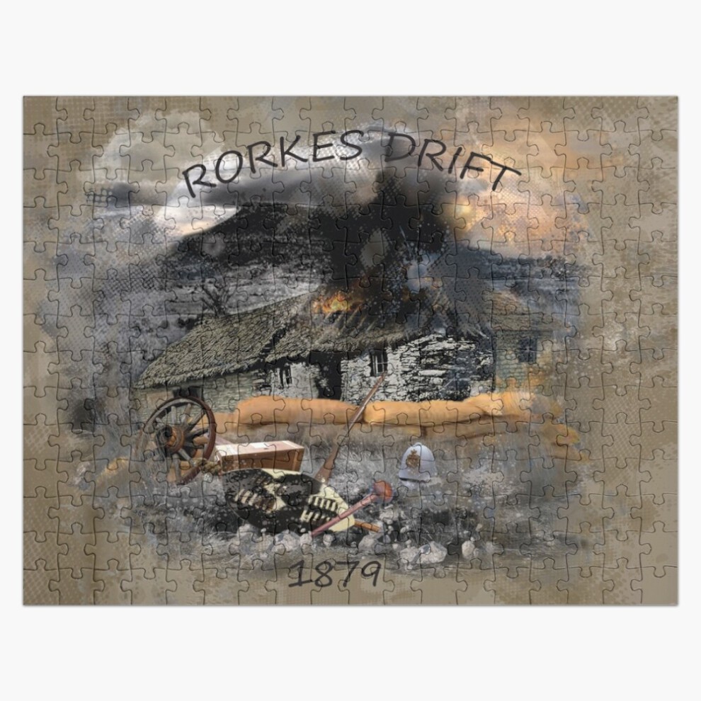 (Battle of Rorkes Drift South Africa 1879=6781) Jigsaw Puzzle Wooden 300-Piece for Adults Kids Seniors- Home Decor Family Activity Game Wall Art 38x26