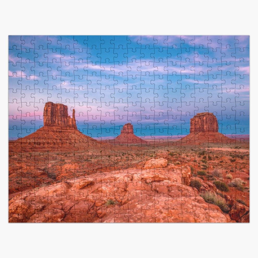 (Westward Dreams - Monument Valley at Sunset in Arizona=7668) Jigsaw Puzzle Wooden 300-Piece for Adults Kids Seniors- Home Decor Family Activity Game