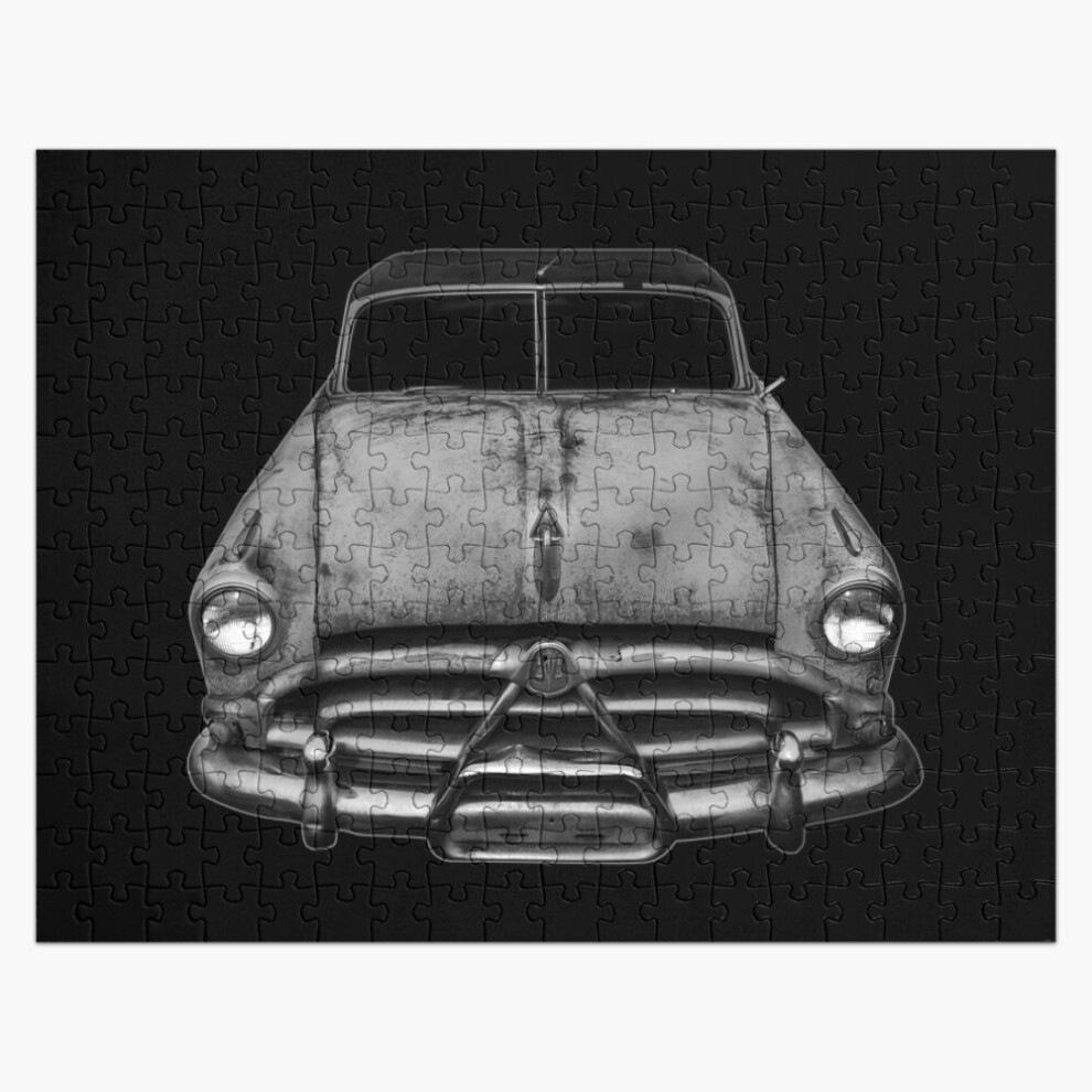 (Black and White 1951 Hudson Hornet=9332) Jigsaw Puzzle Wooden 300-Piece for Adults Kids Seniors- Home Decor Family Activity Game Wall Art 38x26cm / 1