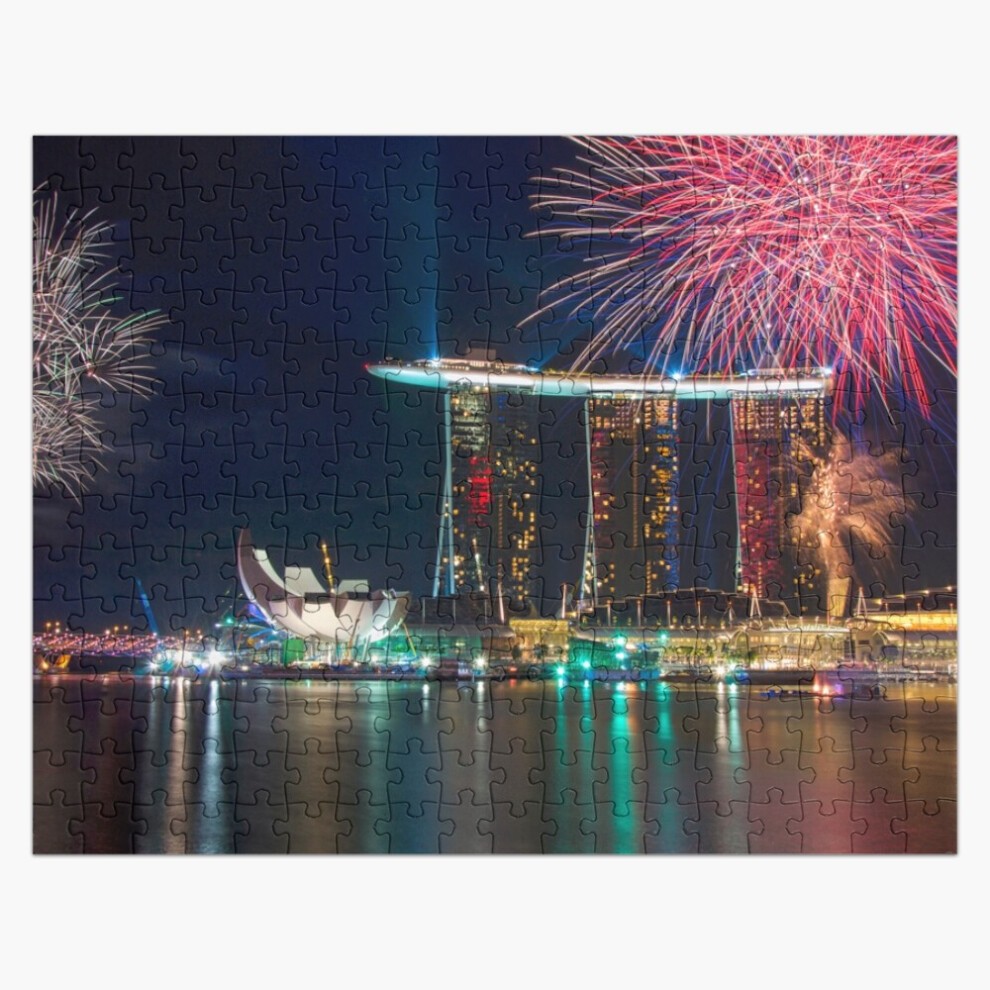 (Happy New Year Singapore=9335) Jigsaw Puzzle Wooden 300-Piece for Adults Kids Seniors- Home Decor Family Activity Game Wall Art 38x26cm / 15x10inch B