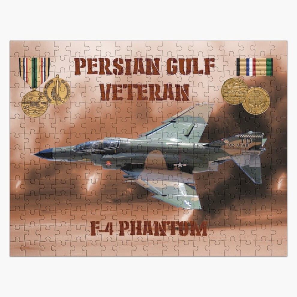 (F-4 Phantom USAF Gulf War Veteran=9546) Jigsaw Puzzle Wooden 300-Piece for Adults Kids Seniors- Home Decor Family Activity Game Wall Art 38x26cm / 15