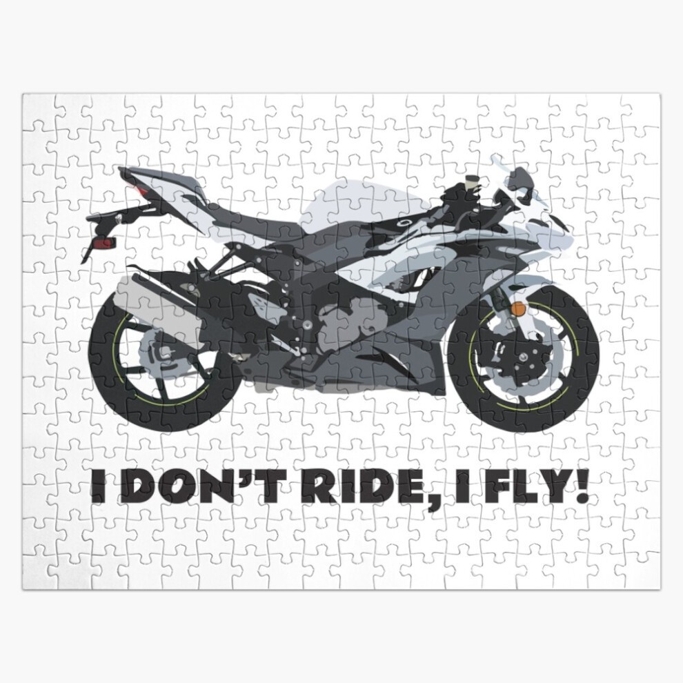 (I Don't Ride, I Fly! Kawasaki Ninja ZX-6R White=9862) Jigsaw Puzzle Wooden 300-Piece for Adults Kids Seniors- Home Decor Family Activity Game Wall Ar