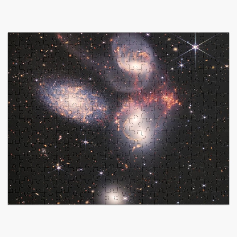 (Stephan's Quintet, Hickson Compact Group 92 (HCG 92) (James Webb JWST) â Space Poster=9905) Jigsaw Puzzle Wooden 300-Piece for Adults Kids Seniors-