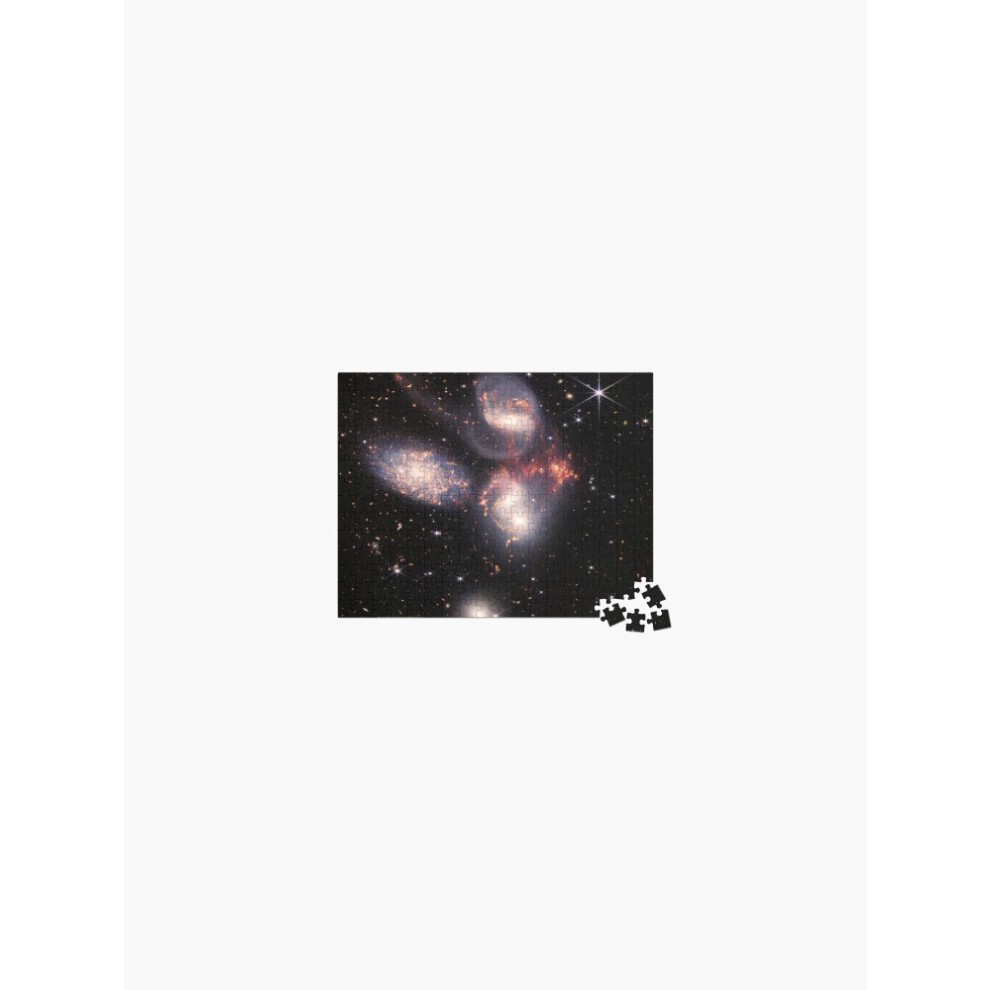 (Stephan's Quintet, Hickson Compact Group 92 (HCG 92) (James Webb JWST) â Space Poster=9905) Jigsaw Puzzle Wooden 300-Piece for Adults Kids Seniors- thumbnail