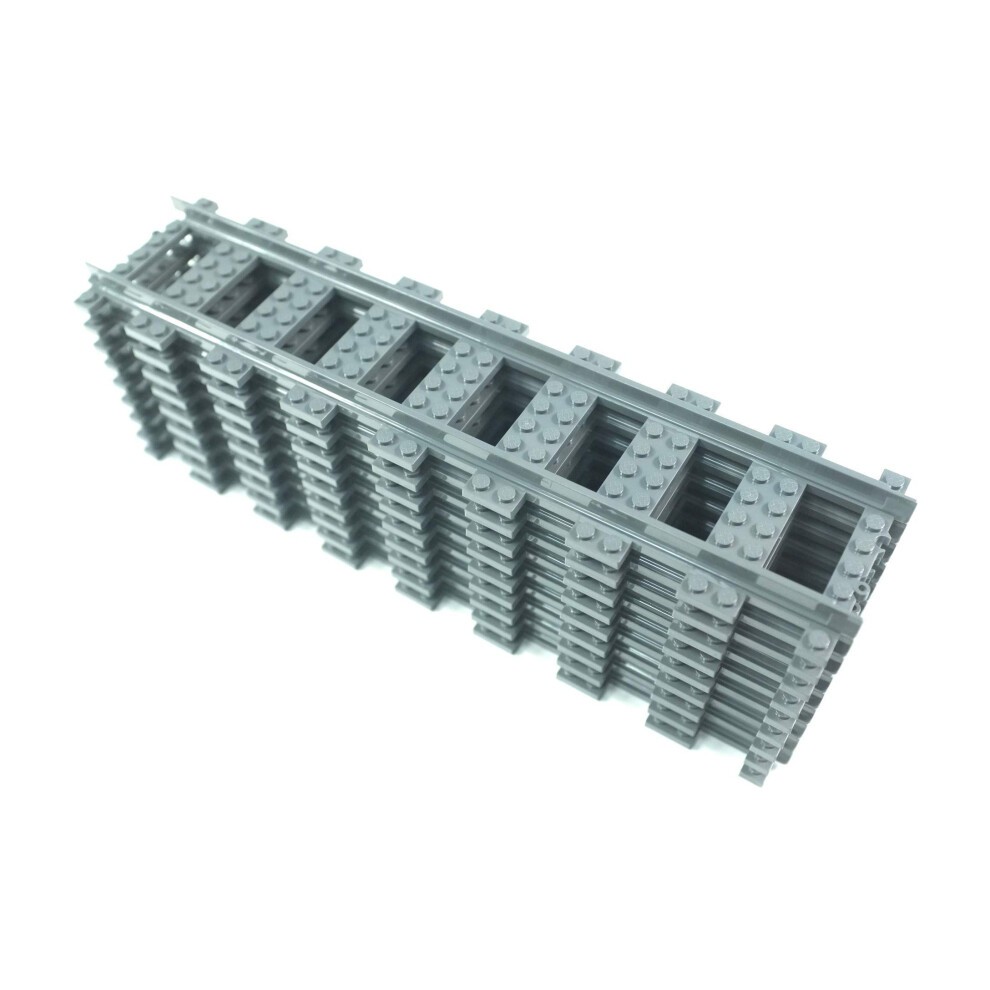 Double Straight Tracks Box, Pack of 10 Compatible with Lego City Train Sets 60197 60198 10277 60205 60238 thumbnail
