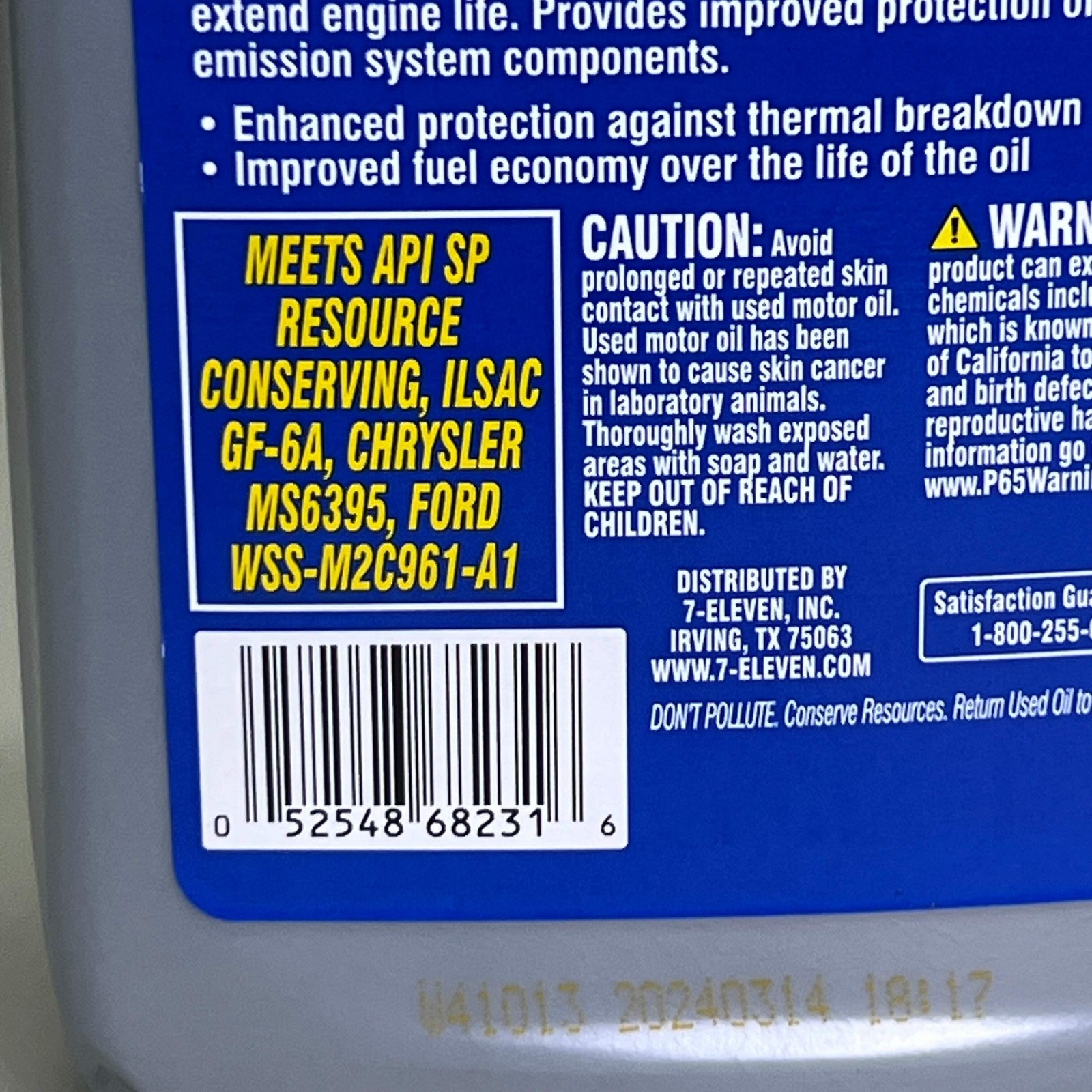 LUCAS (6 PACK) 5W-30 Full Synthetic Motor Oil API SP 1 Qt/ 946 Ml (No Box) thumbnail