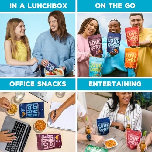 LOVE CORN Salt & Vinegar 0.7oz X 20 Bags - Delicious Crunchy Corn - Healthy Family Snacks - Gluten Free, Kosher, NON-GMO - Alternative for Chips, Nuts thumbnail