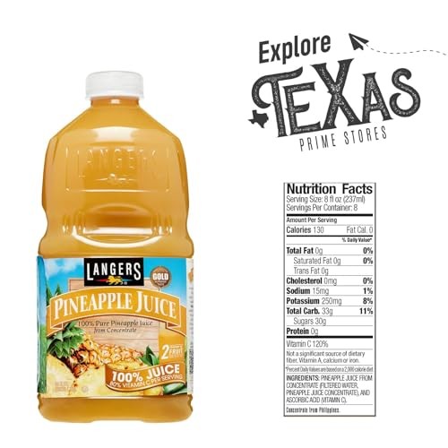 Langers 4-Pack of 100% Pineapple Juice, 64 Fl Oz Plastic Bottle  1 Utility Freebie by Unique Outlet thumbnail