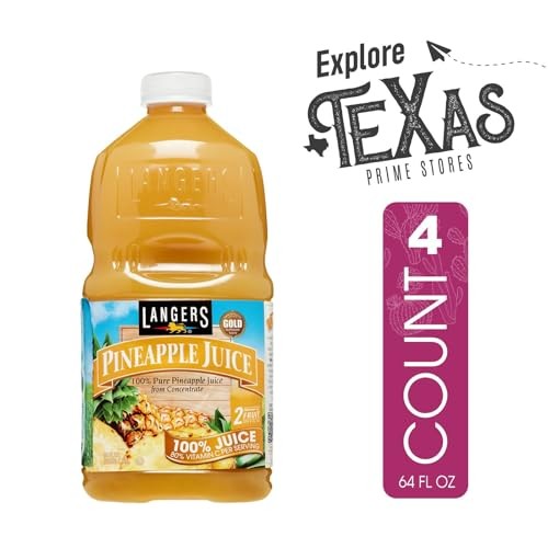 Langers 4-Pack of 100% Pineapple Juice, 64 Fl Oz Plastic Bottle  1 Utility Freebie by Unique Outlet thumbnail