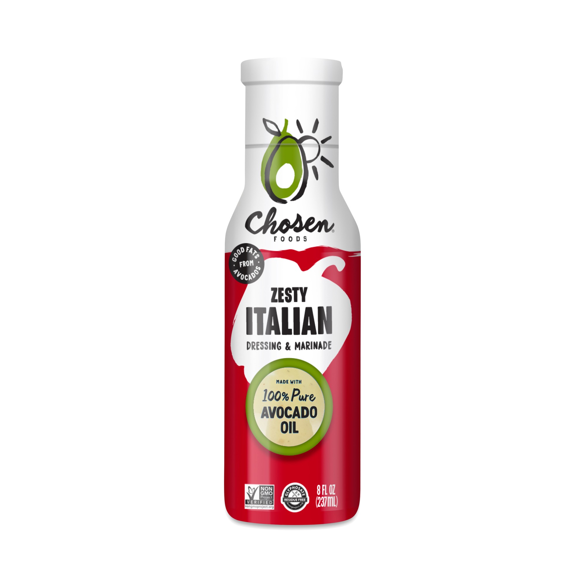 Chosen Foods Avocado Oil Dressing Zesty Italian 8 Fl Oz