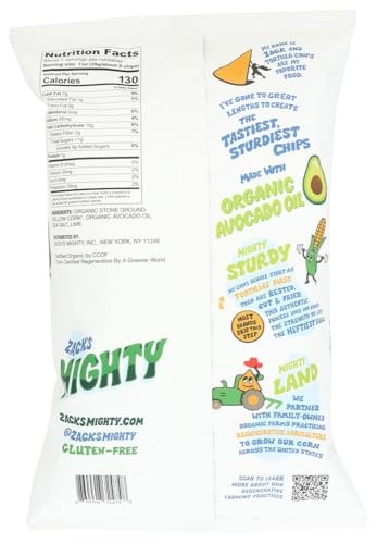 Zack's Mighty Organic Avocado Oil Tortilla Chips, Sea Salt 7.5 Oz Bag thumbnail