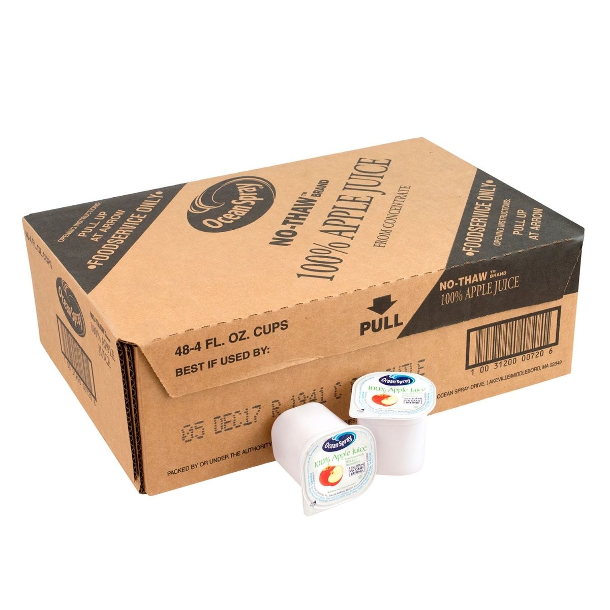 B2946441 Ocean Spray 100 Percent Apple Juice Cups - 4 Oz - 48 Count