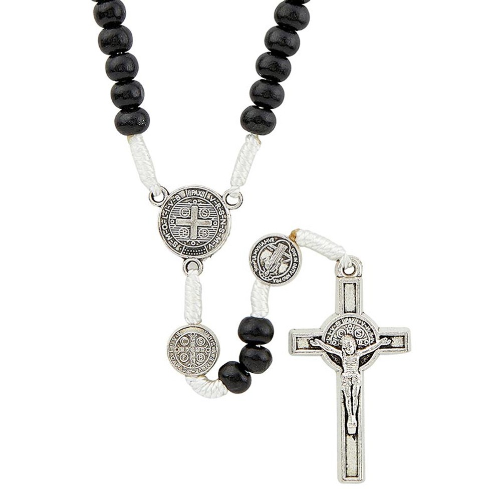 BK-18220 6 Mm St. Benedict Rosary - Black