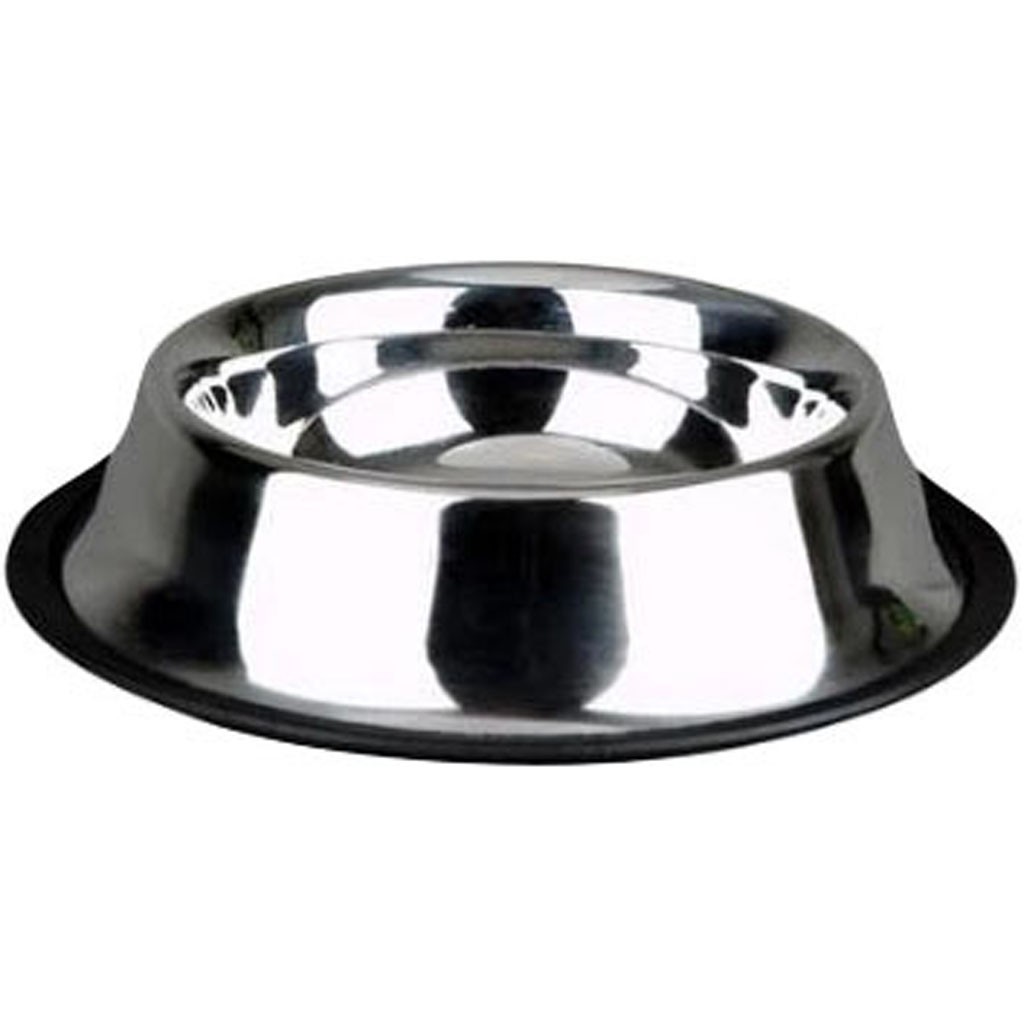 8306 8 Oz Non-Tip Stainless Steel Dog Bowl - Case of 96