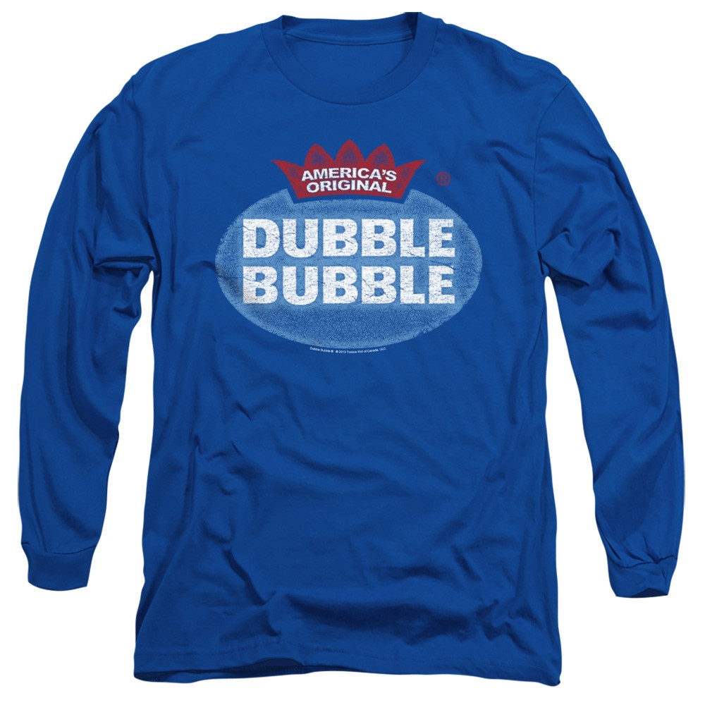 DBL107-AL-6 Dubble Bubble Vintage Logo Adult Long Sleeve T-Shirt, Royal - 3X