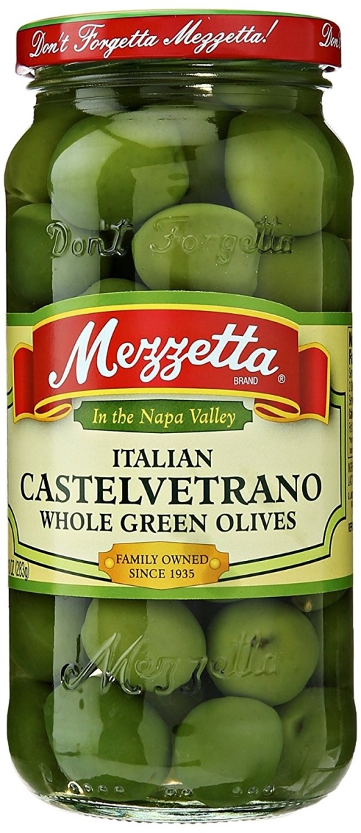 Italian Castelvetrano Whole Green Olives, 10 Oz