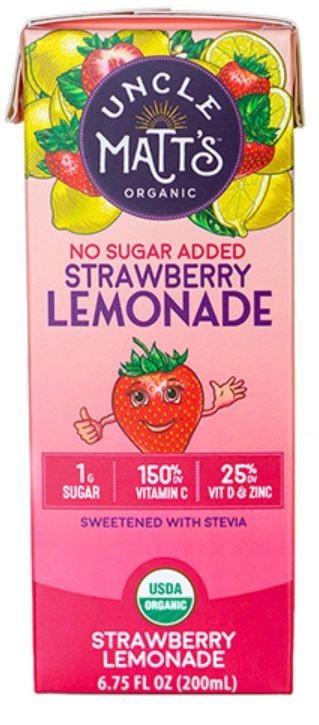 54 Fl Oz Organic No Sugar Added Strawberry Lemonade Juice Box - 8 per Pack - Pack of 4