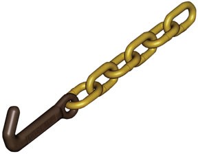 6317 Tie Down J Hook with 0.3 8 in. Chain
