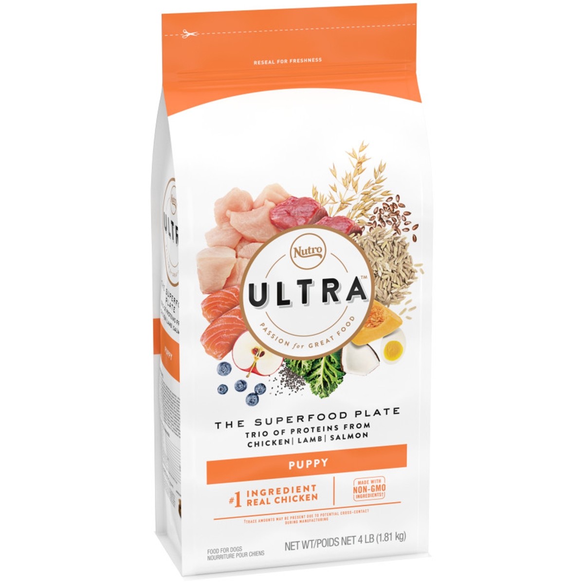 4 Lb Ultra High Protein Puppy Dry Dog Food Chicken - Lamb Salmon