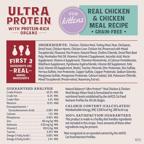 Natural Balance Ultra Protein Real Chicken & Chicken Meal Kitten 6 Lbs C=5 thumbnail