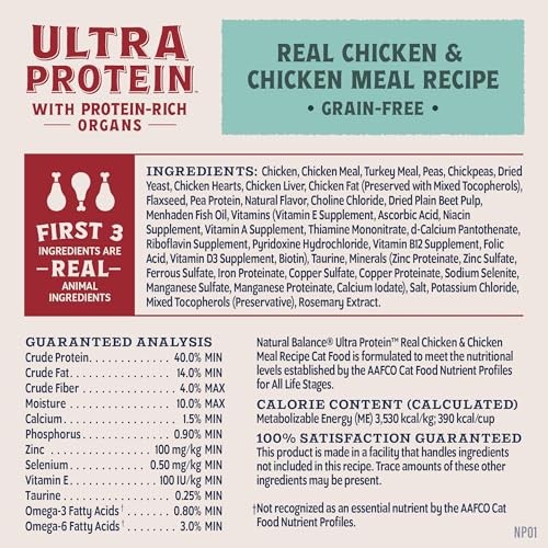 Natural Balance Ultra Protein Real Chicken & Chicken Meal Cat 3 Lb C=6 thumbnail