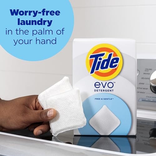 Tide Evo Laundry Detergent Tiles  Free & Gentle  Hypoallergenic  Unscented  40 Count thumbnail