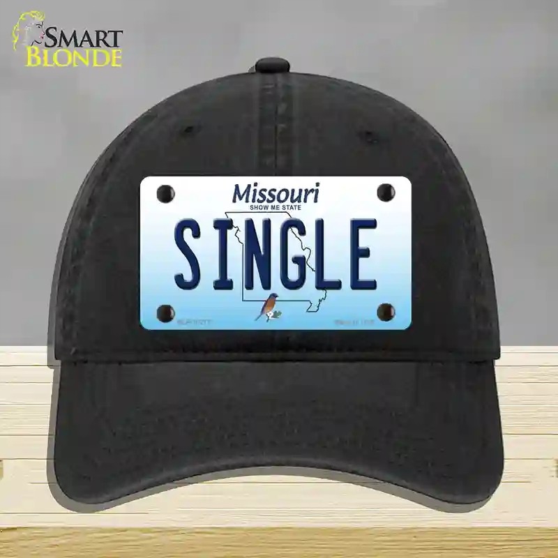 HAT07-MLP-10277 4 X 2.2 in. Single Missouri Novelty License Plate Hat, Black - Unconstructed Cotton