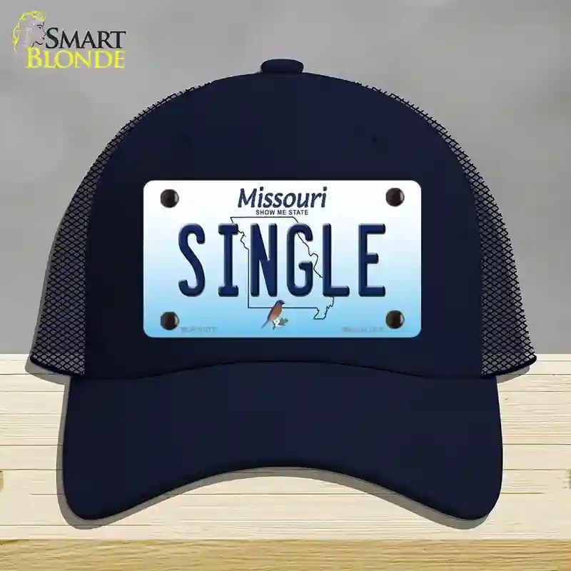 HAT16-MLP-10277 4 X 2.2 in. Single Missouri Novelty License Plate Hat, Navy - Mesh
