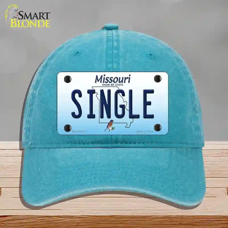 HAT10-MLP-10277 4 X 2.2 in. Single Missouri Novelty License Plate Hat, Lake Blue - Unconstructed Cotton