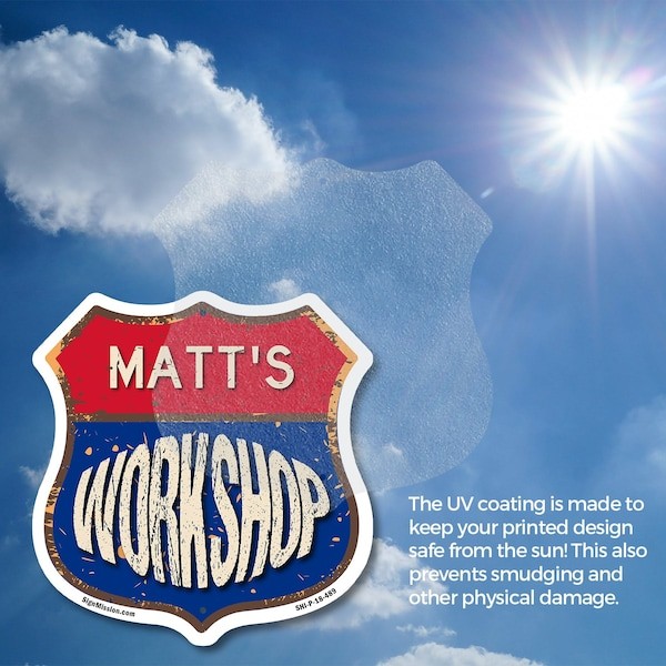 Matt S Workshop 18 Inch X 18 Inch Shield Shaped Heavy Duty 3.2 Mil Vinyl Decal Weather Resistant  UV Protected to Last  Gift for Dads and Uncles Class