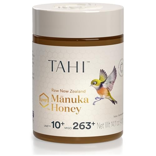 Tahi Raw Manuka Honey New Zealand UMF 10+ Certified (MGO 263+) - 100% Sustainable, Monofloral and Natural Honey - Non-GMO, Glyphosate-Free and Gluten-