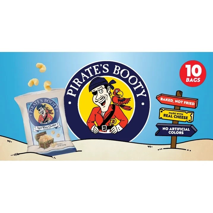 Pirate's Booty Aged White Cheddar Cheese Puffs Snack Multipack - 5oz/10pk thumbnail