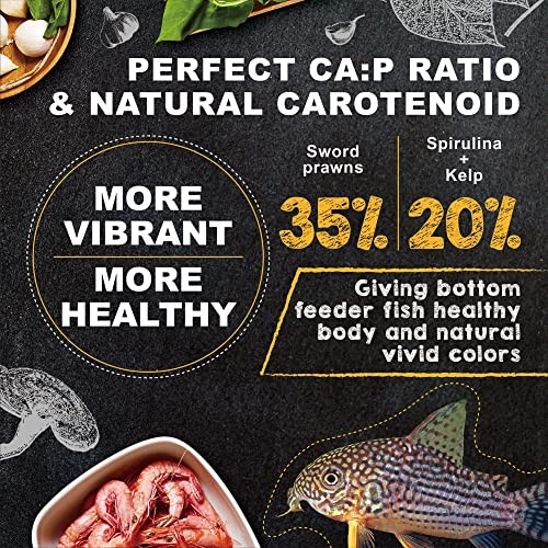 Ultra Fresh Bottom Feeder Fish Food, Sword Prawns, Natural Protein, Balanced Diet, for Catfish, Corydoras, Loaches, Tropical Shrimp Pie 4.94 Ounces thumbnail