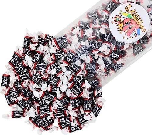 Grandys Candys Mini Tootsie Roll Chews, Individually Wrapped, Bulk Candy, Chocolate (1 Pound)