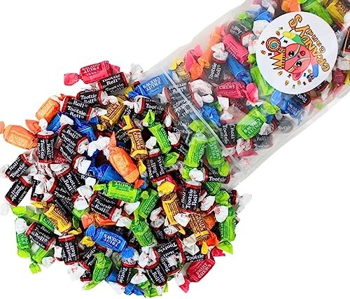 Mini Tootsie Roll Chews, Individually Wrapped, Bulk Candy, Assorted Mix (5 Pounds)