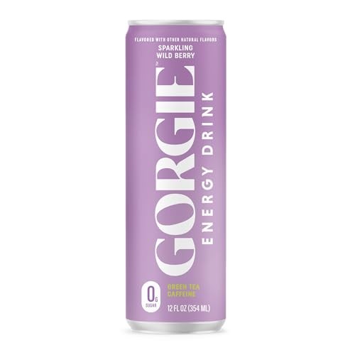 GORGIE Sugar Free Natural Energy Drinks, Sparkling Wild Berry (12 Pack) - Healthy Energy Drinks - Natural Coffee Replacement with Green Tea Caffeine a thumbnail