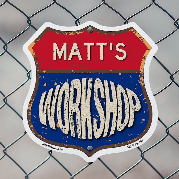 Matt S Workshop 12 Inch X 12 Inch Shield-Shaped Rust-Free Aluminum Metal Sign Weather Resistant  UV Protected to Last  Gift for Dads and Uncles Classi